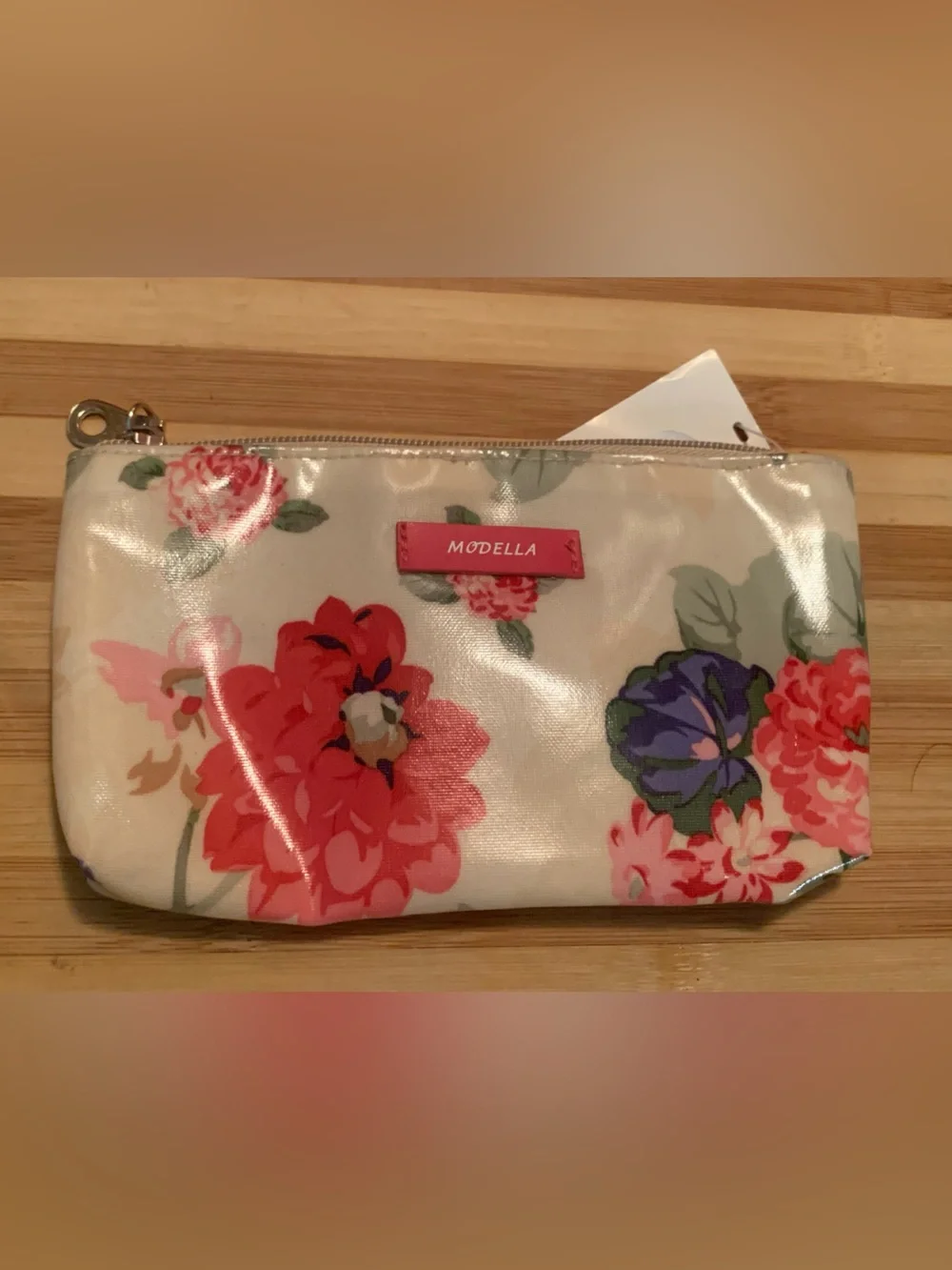 Set of 2 Modella Cosmetic Pouches by Allegro Cosmetics in Cream and Floral Print